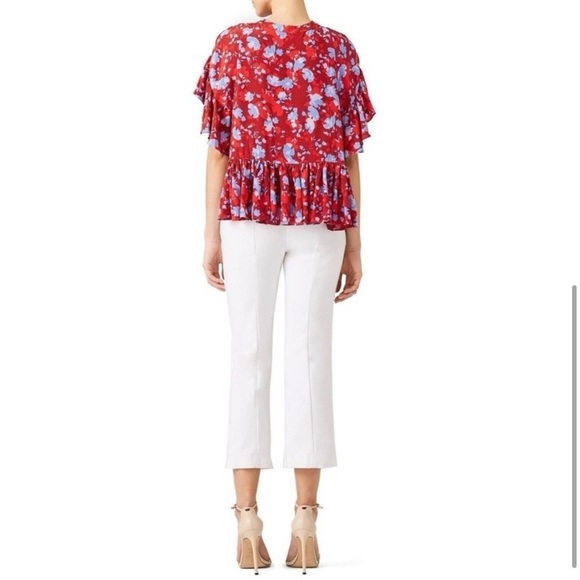 Alexis 100% Silk Floral Danijela Ruffled Blouse Top SZ Medium - Picture 3 of 14